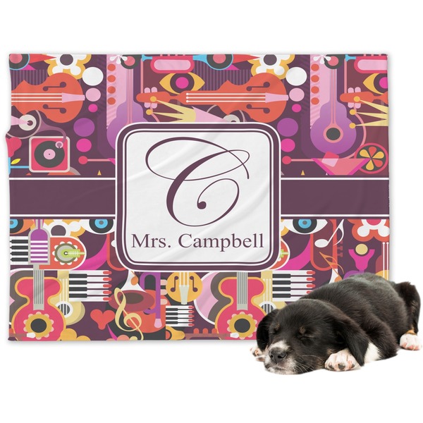 Custom Abstract Music Dog Blanket - Large (Personalized)