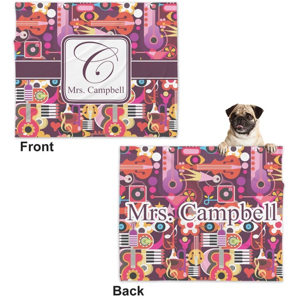 Abstract Music Microfleece Dog Blanket - Large- Front & Back