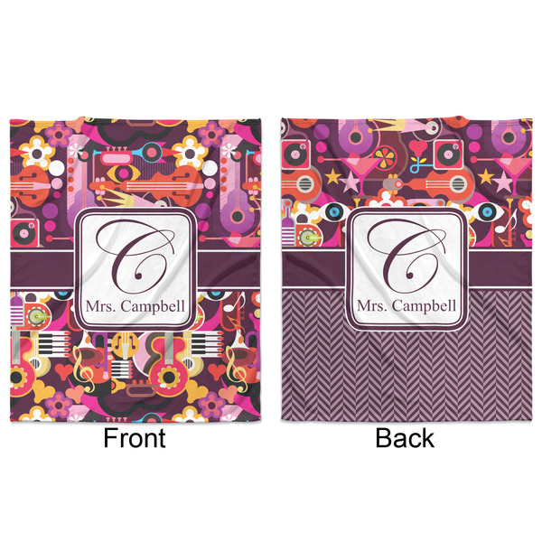 Abstract Music Minky Blanket - 50"x60" - Double Sided - Front & Back