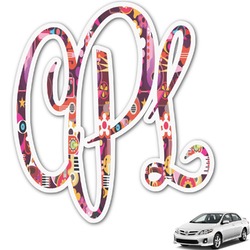 Abstract Music Monogram Car Decal (Personalized)