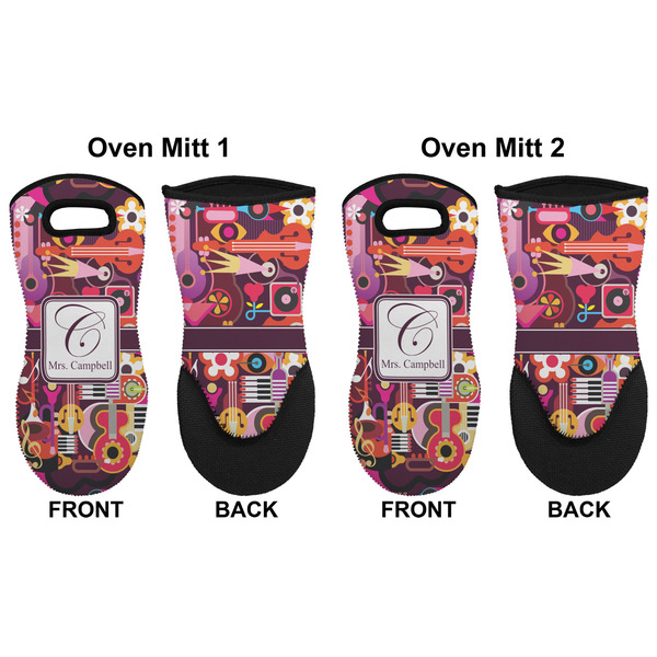 Abstract Music Neoprene Oven Mitt - Set of 2 - Approval
