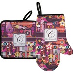 Abstract Music Oven Mitt & Pot Holder Set w/ Name and Initial