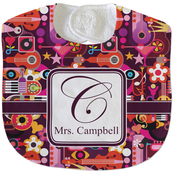 Abstract Music New Baby Bib - Closed and Folded