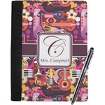 Abstract Music Notebook Padfolio - Large w/ Name and Initial