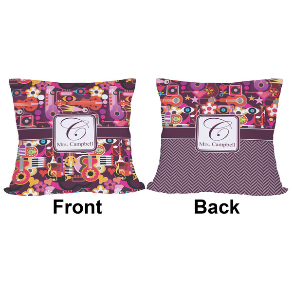 Abstract Music Outdoor Pillow - 16x16