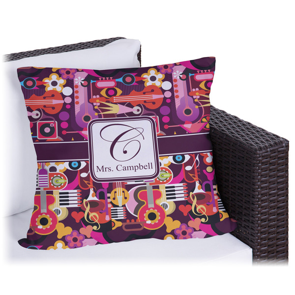 Custom Abstract Music Outdoor Pillow (Personalized)