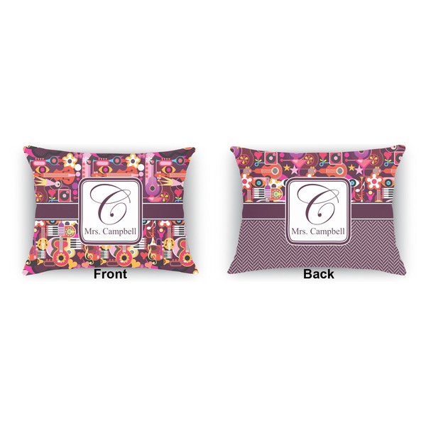 Abstract Music  Outdoor Rectangular Throw Pillow (Front and Back)