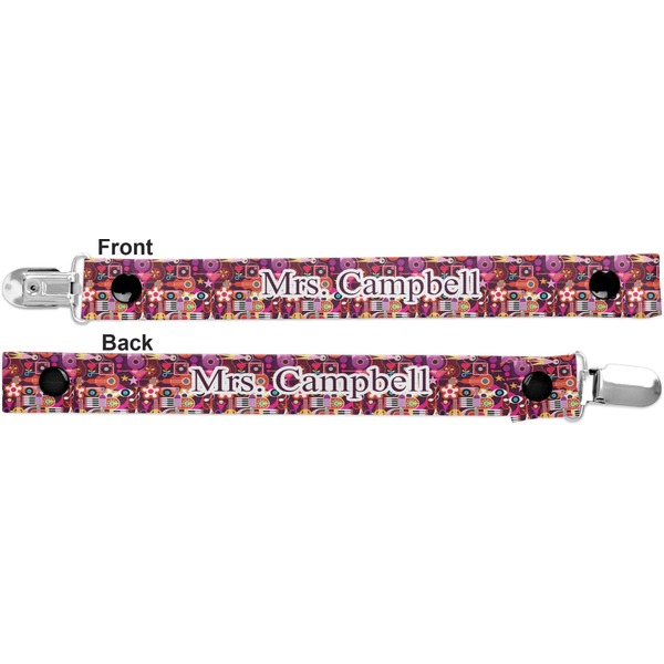 Abstract Music Pacifier Clip - Front and Back