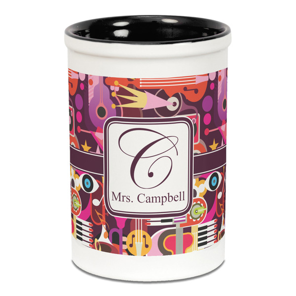 Abstract Music Pencil Holder - Black