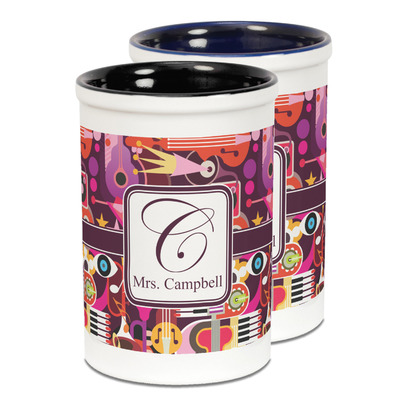 Abstract Music Ceramic Pencil Holder - Large