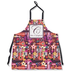 Abstract Music Apron Without Pockets w/ Name and Initial