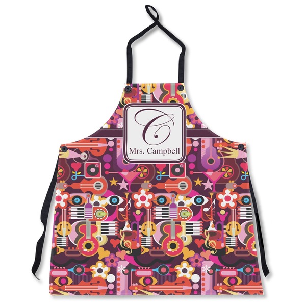 Custom Abstract Music Apron Without Pockets w/ Name and Initial