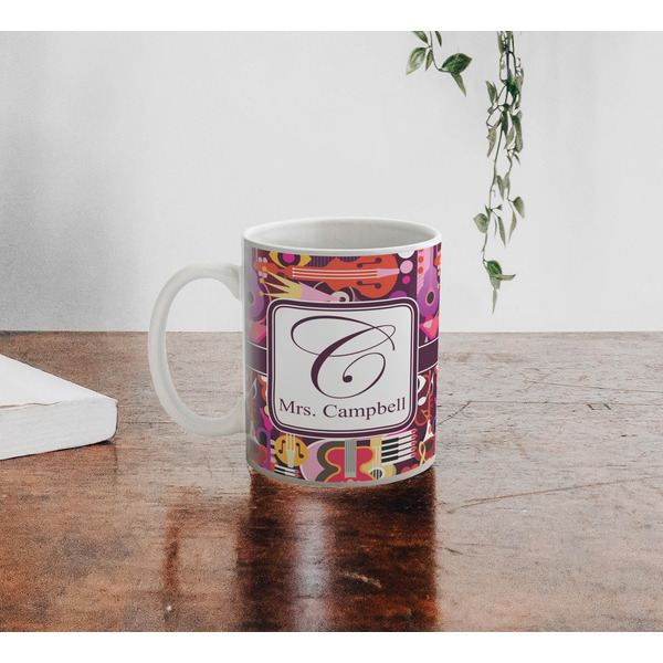 Abstract Music Personalized Coffee Mug - Lifestyle