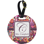 Abstract Music Plastic Luggage Tag - Round (Personalized)