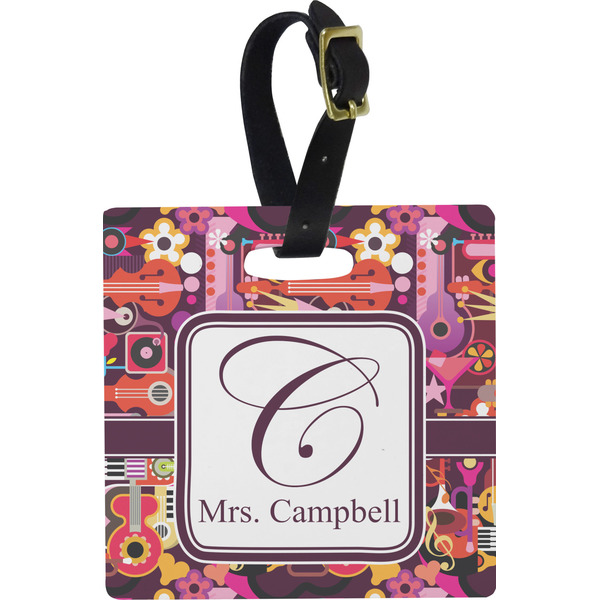 Abstract Music Personalized Square Luggage Tag