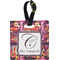 Abstract Music Plastic Luggage Tag - Square w/ Name and Initial