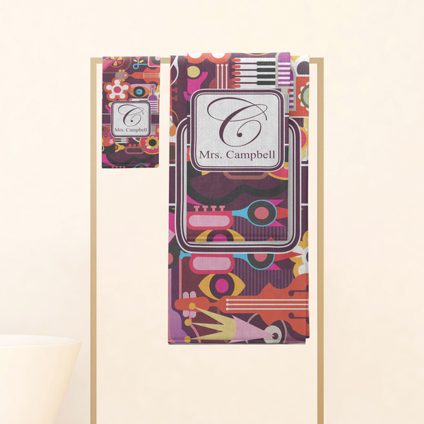 Abstract Music Personalized Towel Set
