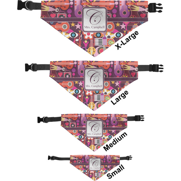 Abstract Music Pet Bandana Sizes