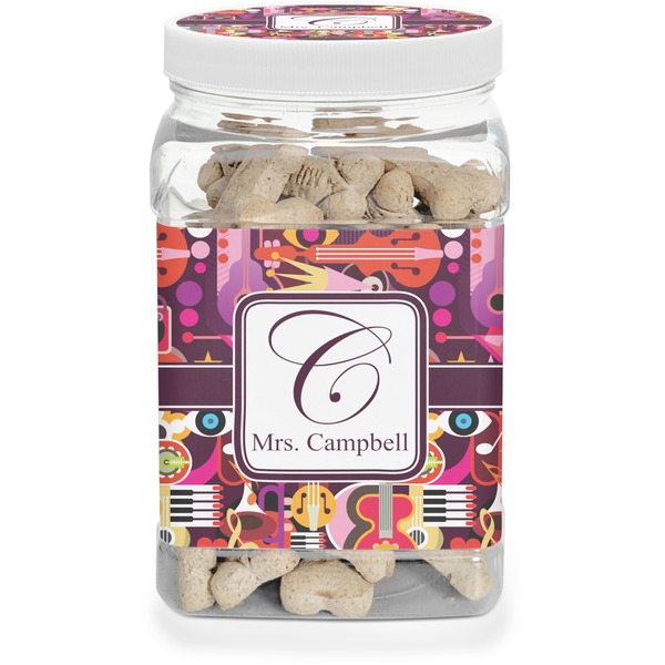 Custom Abstract Music Dog Treat Jar (Personalized)