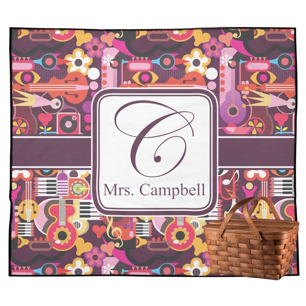 Custom Abstract Music Outdoor Picnic Blanket (Personalized)