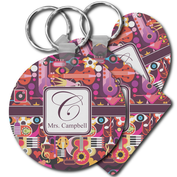 Custom Abstract Music Plastic Keychain (Personalized)