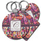 Abstract Music Plastic Keychains