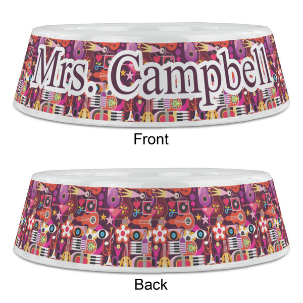 Abstract Music Plastic Pet Bowls - Large - APPROVAL