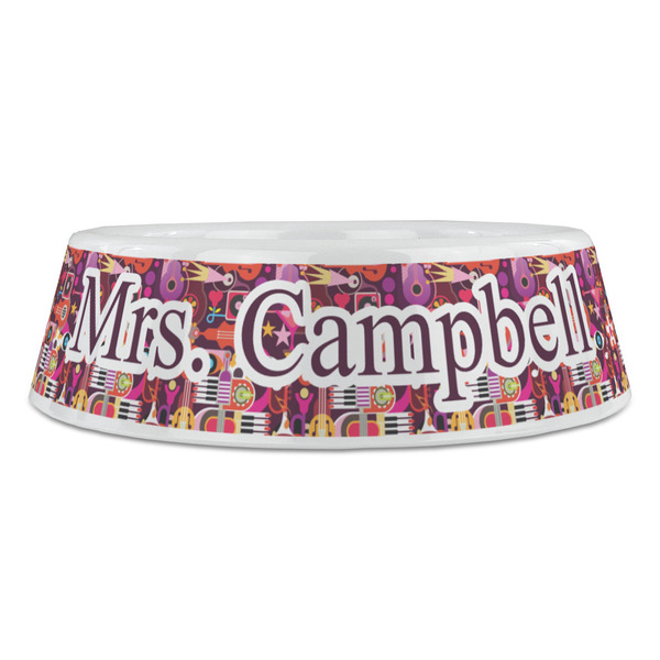 Abstract Music Plastic Pet Bowls - Large - FRONT