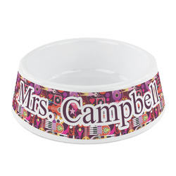 Abstract Music Plastic Dog Bowl - Small (Personalized)