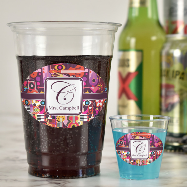 Abstract Music Plastic Shot Glasses - In Context