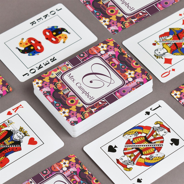 Abstract Music Playing Cards - Front & Back View
