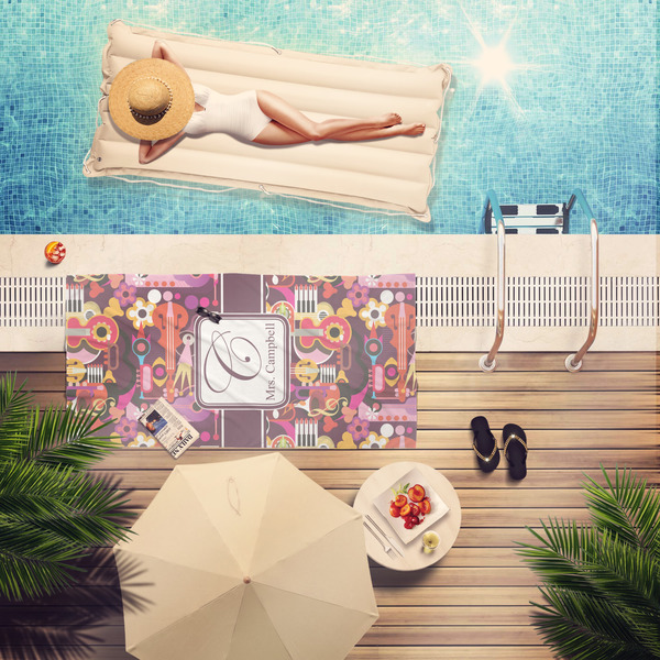 Abstract Music Pool Towel Lifestyle