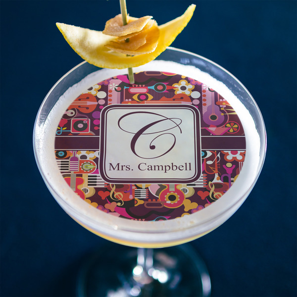 Abstract Music Printed Drink Topper - Large - In Context