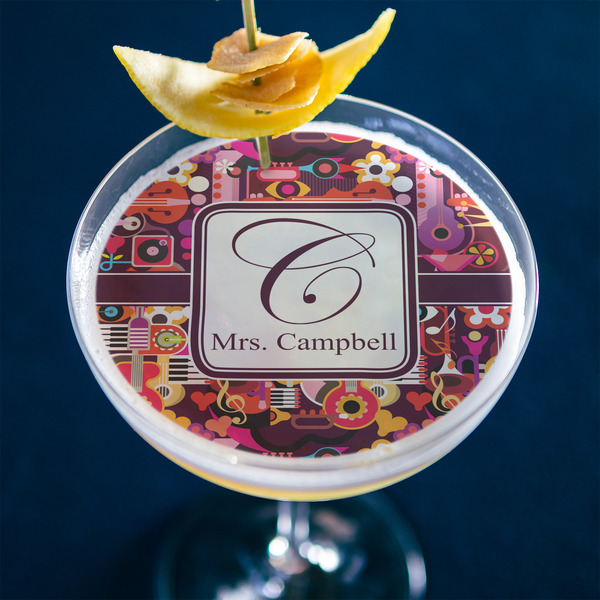 Abstract Music Printed Drink Topper - XLarge - In Context