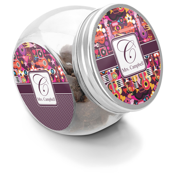 Custom Abstract Music Puppy Treat Jar (Personalized)