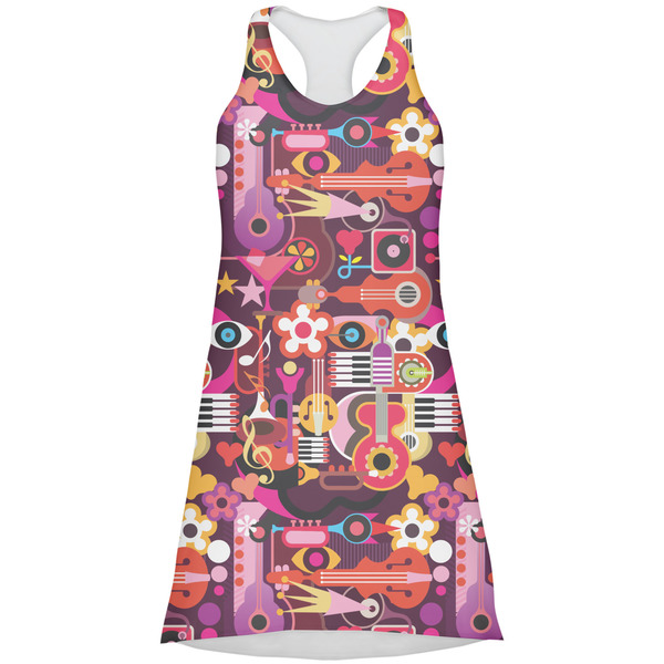 Custom Abstract Music Racerback Dress - Large