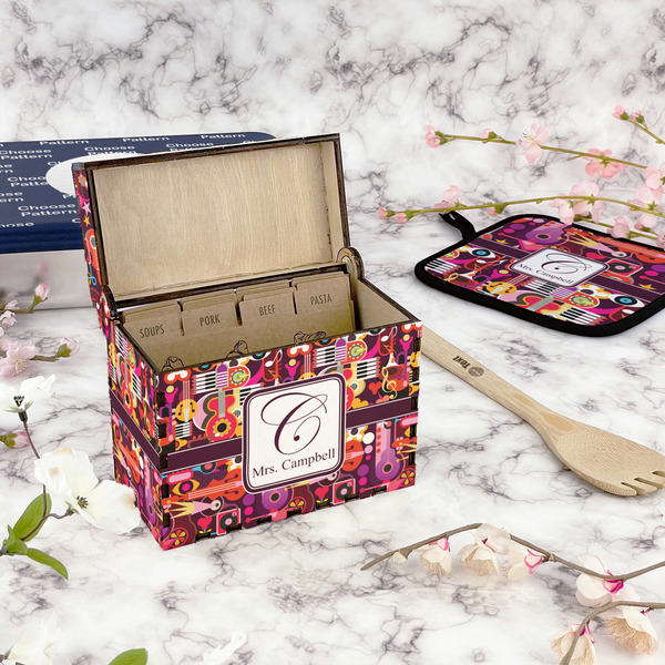 Abstract Music Recipe Box - Full Color - In Context