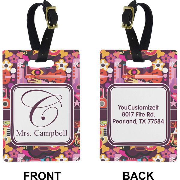 Abstract Music Rectangle Luggage Tag (Front + Back)