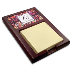 Abstract Music Red Mahogany Sticky Note Holder (Personalized)