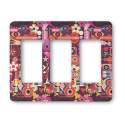 Abstract Music Rocker Style Light Switch Cover - Three Switch