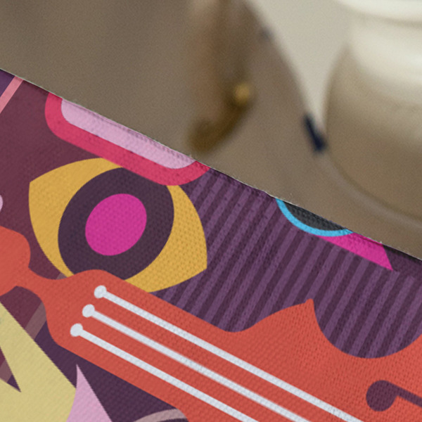 Abstract Music Large Rope Tote - Close Up View