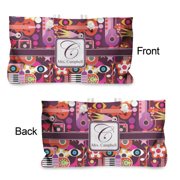 Abstract Music Large Rope Tote - From & Back View