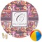 Abstract Music Round Beach Towel (Personalized)