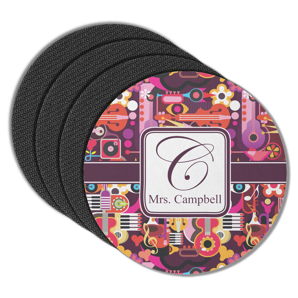 Abstract Music Round Coaster Rubber Back - Main