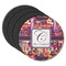 Abstract Music Round Rubber Backed Coasters - Set of 4 (Personalized)
