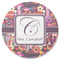 Abstract Music Round Coaster Rubber Back - Single