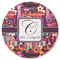Abstract Music Round Rubber Backed Coaster (Personalized)