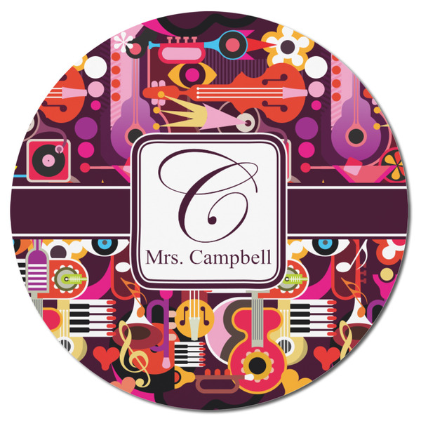 Abstract Music Round Fridge Magnet - FRONT