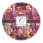 Abstract Music 5' Round Indoor Area Rug (Personalized)