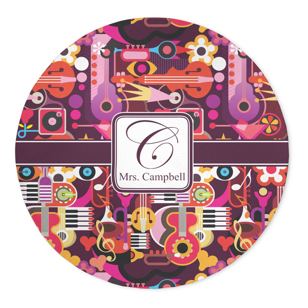 Custom Abstract Music 5' Round Indoor Area Rug (Personalized)